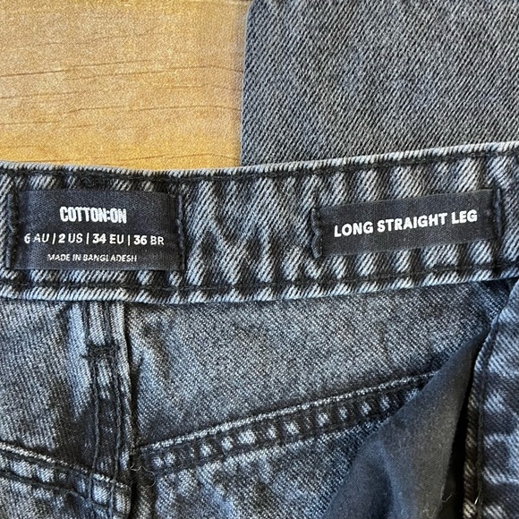 Cotton On Sz 2 Womens Long Straight Legs Jeans - Picture 8 of 8